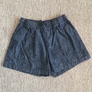 Tea Blue Dragon Fly Patterned “Camp Shorts”